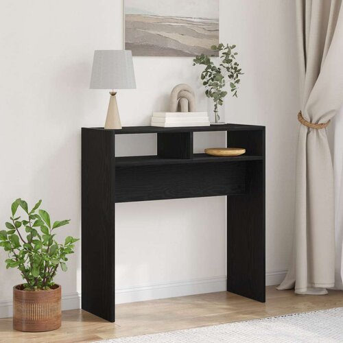 VidaXL Konzolni Stol Crni hrast Konstruirano drvo 78 x 30 x 80 cm Slike