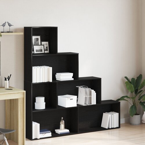 vidaXL Knjiga Kabinet/Dijelitelj Prostorije Crna Bukva 155x24x160cm Konstruirano Drvo Cijene