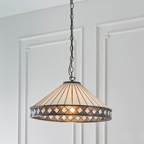  Endon 64147 - Luster na lancu Tiffany FARGO 1xE27/60W/230V prečnik 50 cm Slike