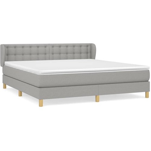 Maison Chic Box spring postelja - Vzmetna postelja z vzmetnico svetlo siva 160x200 cm žamet SL20112, (21892795) Cene