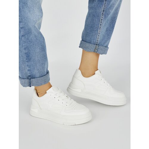 Shelvt White women's platform sneakers Slike