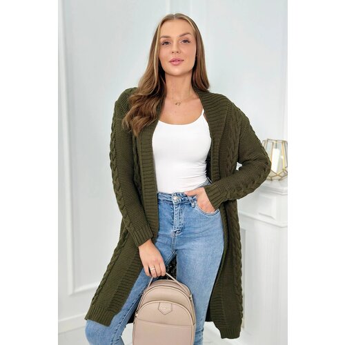 Kesi marka niezdefiniowana Sweater Cardigan weave the braid khaki Slike