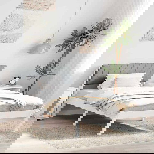  Okvir kreveta s uzglavljem Bijela i svijetlosiva 100 x 200 cm Cijene