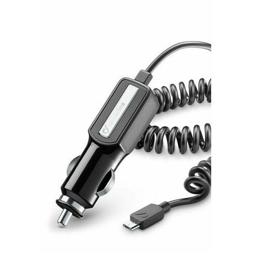 Cellular Line Auto punjač 10W QC, MicroUSB 100cm, crni Slike