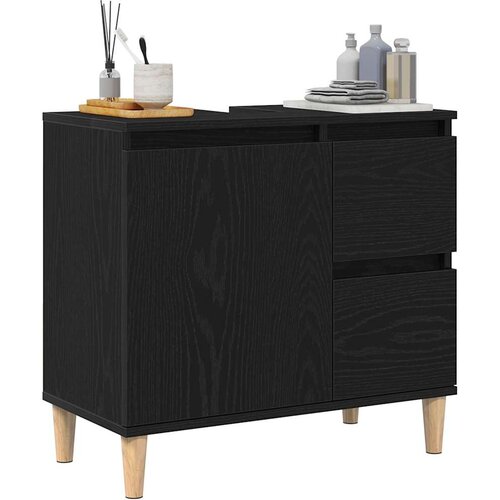  Kupaonski ormar Crni hrast 65 x 33 x 60 cm Konstruirano drvo Slike