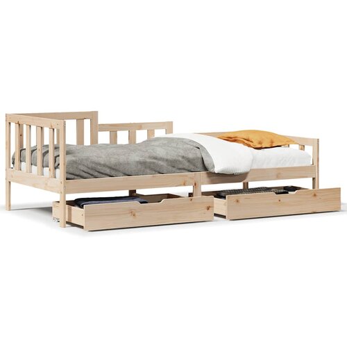 vidaXL Dnevna postelja s predali 90x190 cm trdna borovina, (21303445) Cene