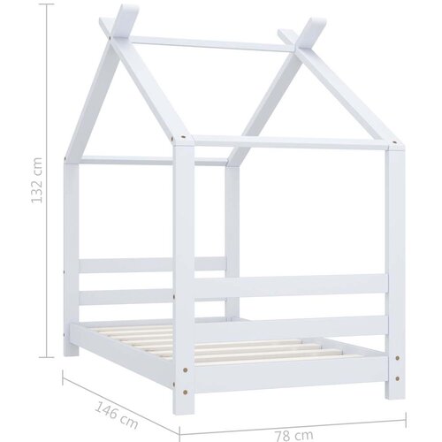  Okvir za dječji krevet od masivne borovine bijeli 70 x 140 cm Slike
