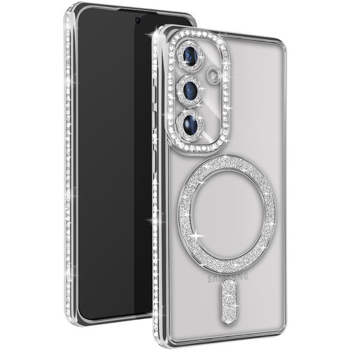 AVIZAR Diamantno ohišje za Samsung Galaxy S24 MagSafe Contour Strass, Srebrna, (5000011938) Cene