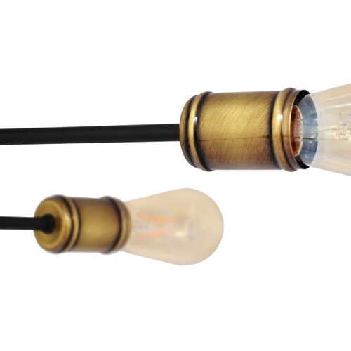  Plafonski luster CAMBRIDGE 6xE27/20W/230V crna/zlatna Slike