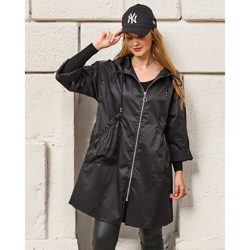 Resti Black women's coat jacket with hood- Clothing Cene