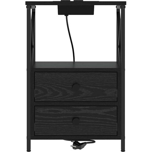  Noćni ormar 2 kom. Crni hrast 40 x 31 x 60 cm Konstruirano drvo Slike
