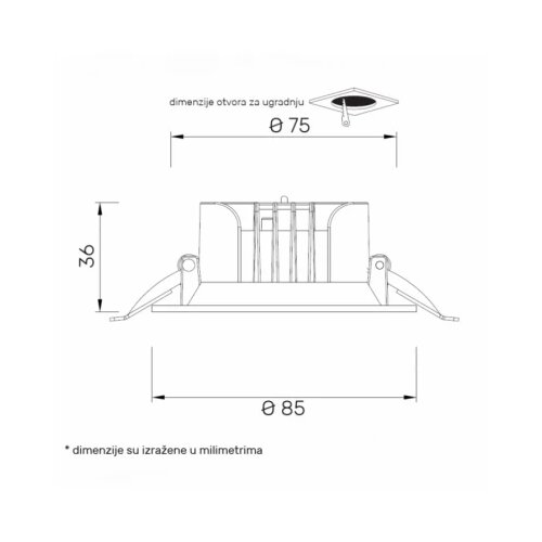  LED SVETILJKA HSM-DL00812 3000/4000/6000K 8W IP20 BELA Cene