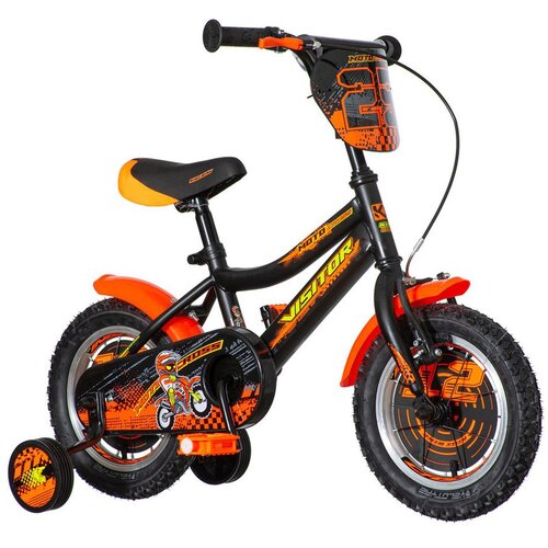 Visitor dečiji bicikl moto cross kids MOT120 crno-narandžasti Slike