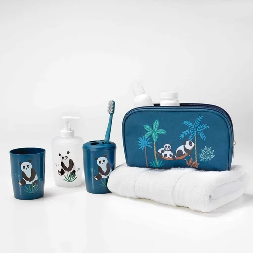 Douceur d intérieur Tamno plavi plastičan set pribora za kupaonicu Petit panda –