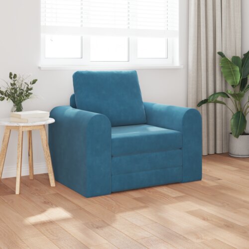 VidaXL Sofa Krevet na Podu 2-u-1 Plava 98x71x83 cm Bar&amp;scaron;unasti Slike