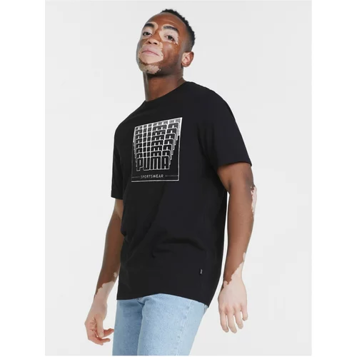 Puma Black Men's T-Shirt with Wording Graphic - Men's