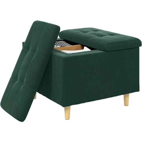 Otoman za pohranu s jastukom Tamnozelena 60 x 60 x 45 cm Bar&amp;scaron;un - Tamnozelena 60 cm Bar&amp;scaron;un Slike