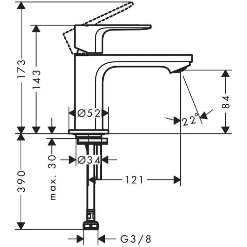 Hansgrohe 72503000 rebris s 80 armatura za umivalnik za hladno vodo Cene