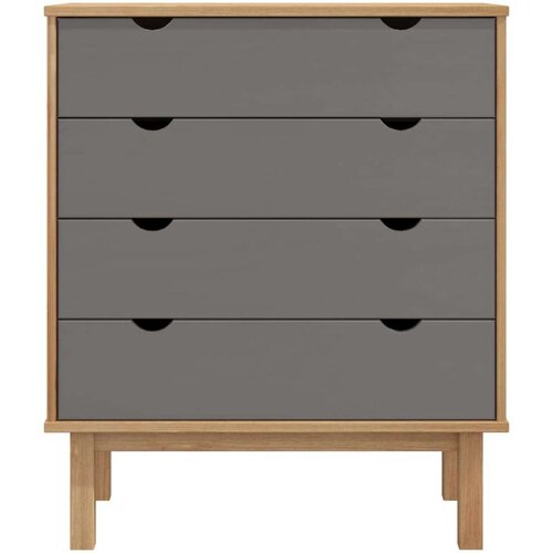 VidaXL Ladičar smeđe-sivi 76,5 x 39,5 x 90 cm od masivne borovine Slike