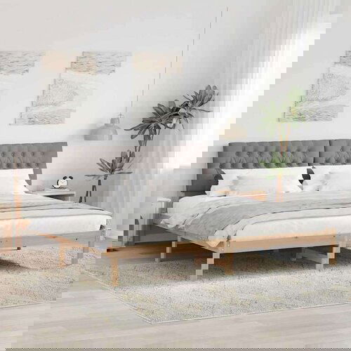 vidaXL Krevetni okvir s tapiciranim uzglavljem Smeđa 200 x 200 cm Cene