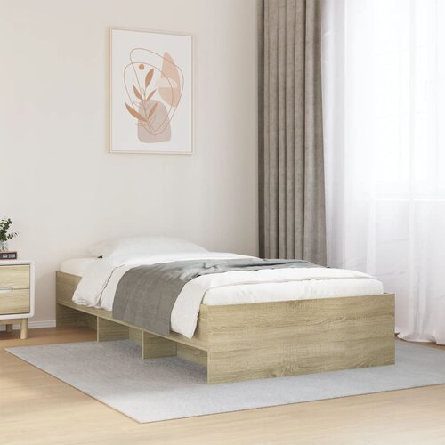 Furnova Posteljni okvir brez vzmetnice hrast 75x190 cm inženirski les, (21937446) Slike