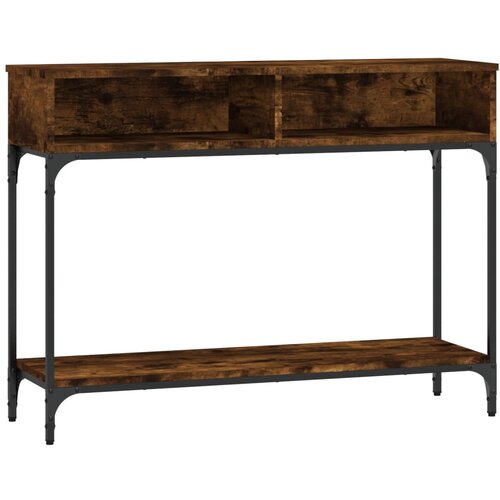 Maison Chic konzolna miza - miza ob steni dimljen hrast 100x30,5x75 cm inženirski les, (21786461) Cene