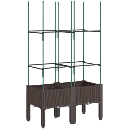  Vrtna sadilica s re&amp;scaron;etkom smeđa 80 x 40 x 142,5 cm PP Slike