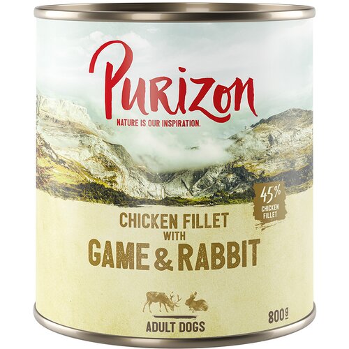  Varčno pakiranje Purizon 24 x 800 g - Divjačina & zajec z bučo in brusnicami Cijene