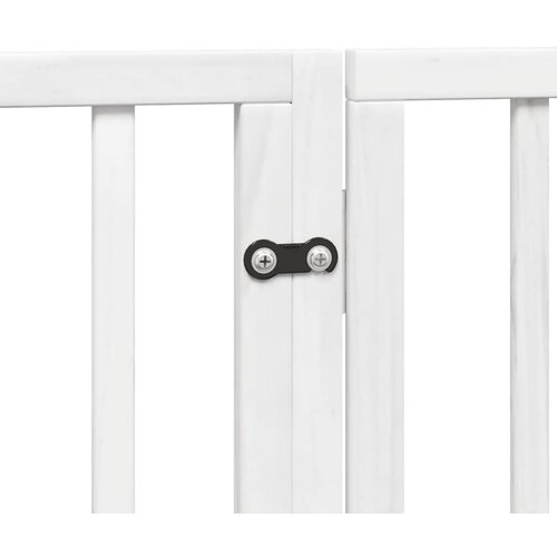  Vrata za pse s vrata&amp;scaron;cima 6 panela sklopiva 480 cm drvo topole Bijela 80 x 60 x 2 cm Slike