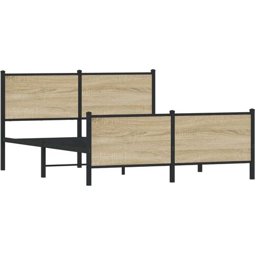 VidaXL Metalni okvir kreveta bez madraca boja hrasta sonome 150x200 cm Slike