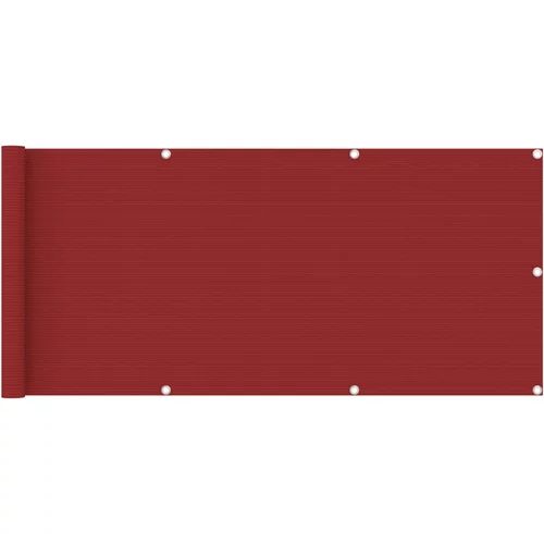 vidaXL balkonski zastor crveni 75 x 400 cm HDPE