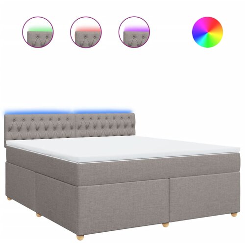 vidaXL Box spring postelja z vzmetnico taupe 180x200 cm blago, (21307919) Cene