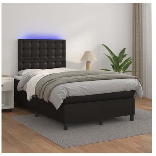  Box spring s madracem LED crni 120x200cm od umjetne kože Cene