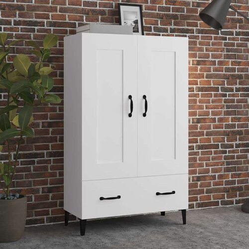  Visoka omarica bela 70x31x115 cm inženirski les, (20653968) Cene