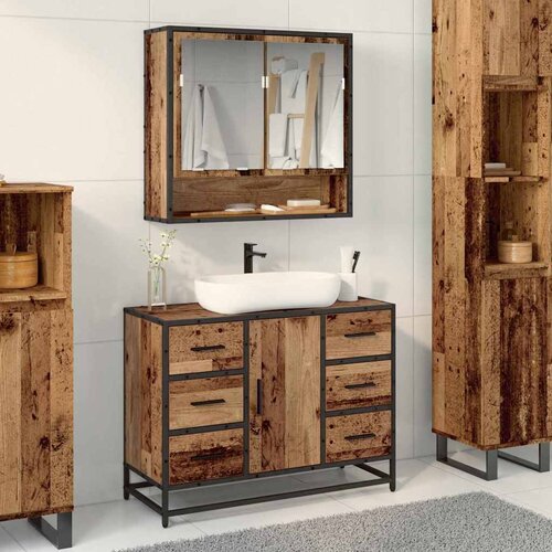 vidaXL Komplet pohi&scaron;tva za kopalnico 2 pcs Star les 80 x 33 x 60 cm, (5000064307) Cene