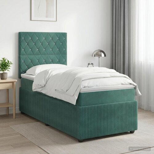  Boxspring krevet s madracem Tamnozelena 90 x 190 cm Bar&scaron;un Cijene