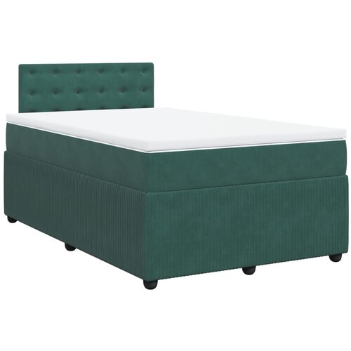 Maison Chic Box spring postelja - Vzmetna postelja z vzmetnico temno zelena 120x200 cm žamet SL5521, (21906877) Cene