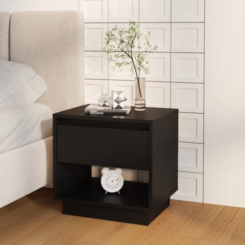 VidaXL Noćni ormarić crni 45 x 34 x 44 cm od iverice Slike