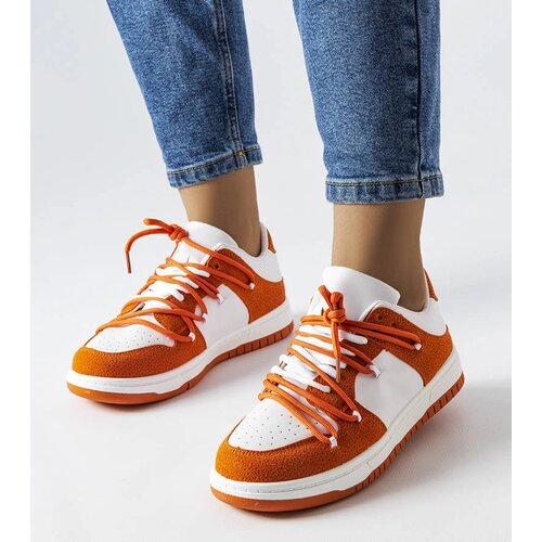 Gemre Orange sneakers combined materials Hila Cene