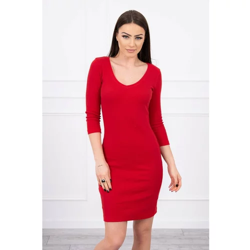 Kesi Dress fitted with neckline red