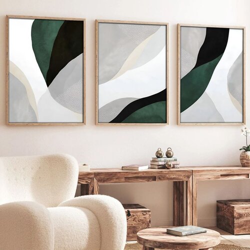 WALLXPERT huhu229 - 50 x 70 Multicolor Decorative Framed MDF Painting (3 Pieces) Cene