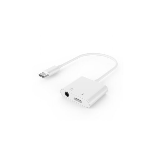Audio adapter GEMBIRD A-CM-3.5FP-01, USB type-C plug to stereo 3.5 mm + Type-C power, white Cijene