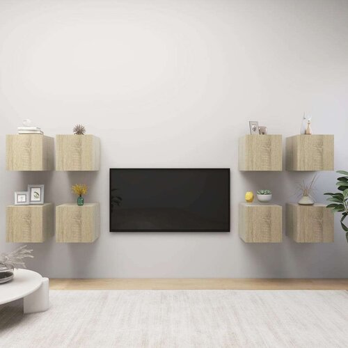 vidaXL Zidni TV ormarići 8 kom boja hrasta sonome 30,5 x 30 x 30 cm Cijene