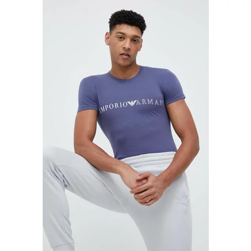 Emporio Armani Underwear Homewear majica kratkih rukava boja: tamno plava, s uzorkom