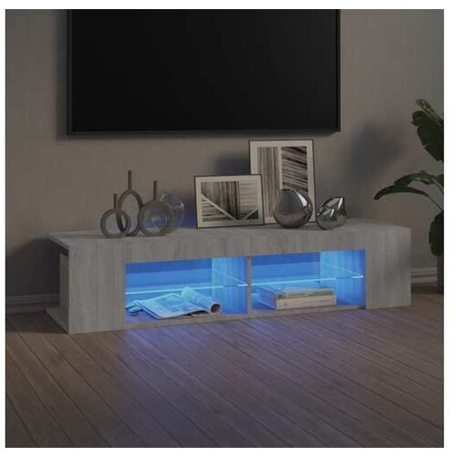  TV omarica z LED lučkami siva sonoma 135x39x30 cm Cene