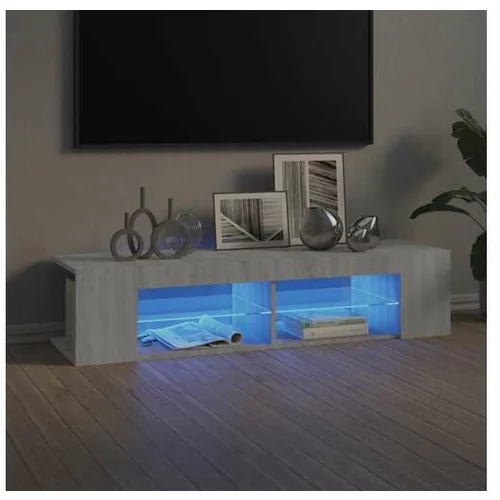  TV omarica z LED lučkami siva sonoma 135x39x30 cm