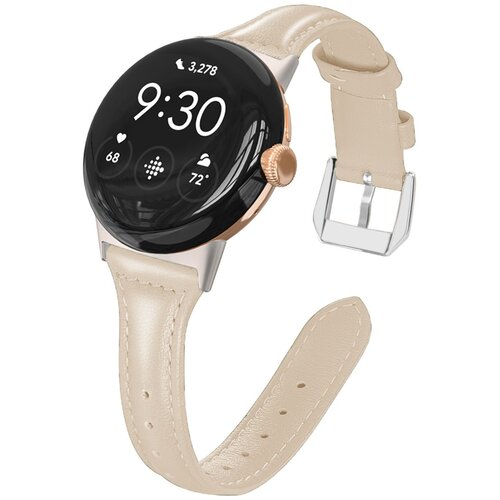 INF Pa&amp;scaron;ček iz umetnega usnja, združljiv z Google Pixel Watch4 45 mm - zaponka, lahek in udoben Ivory, (5000348519) Slike