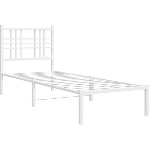 VidaXL Kovinski posteljni okvir z vzglavjem bel 80x200 cm, (21111823) Slike