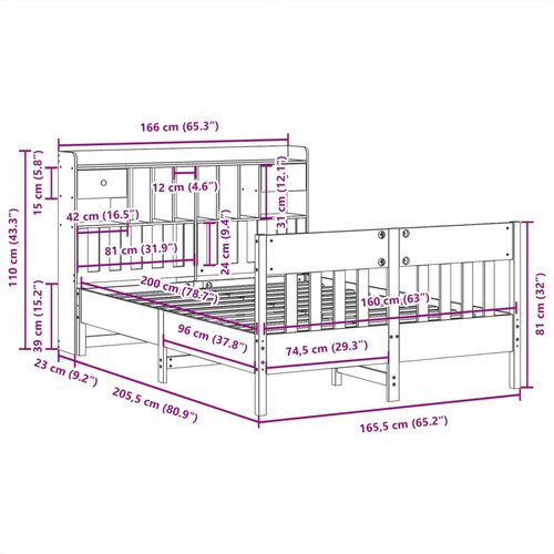 vidaXL Okvir kreveta bez madraca 160 x 200 cm od masivne borovine Cijene