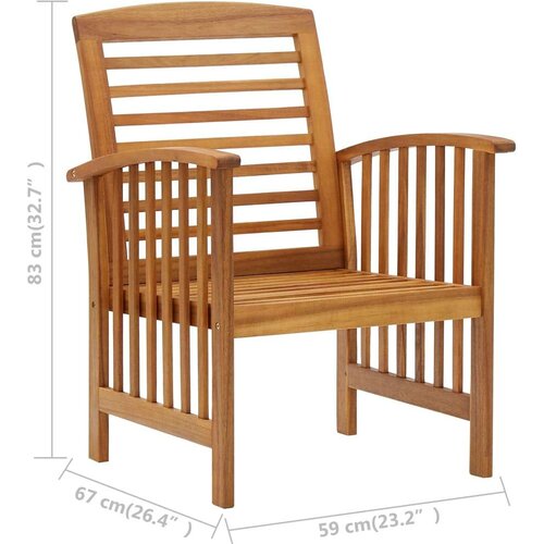  5-dijelna vrtna garnitura od masivnog bagremovog drva Slike
